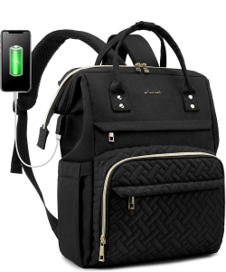 Laptop Backpack for Women W/ Usb Port LK-158501L BLACK /